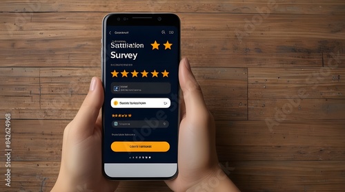Online customer satisfaction Survey service concept client rate serivice.generative.ai photo