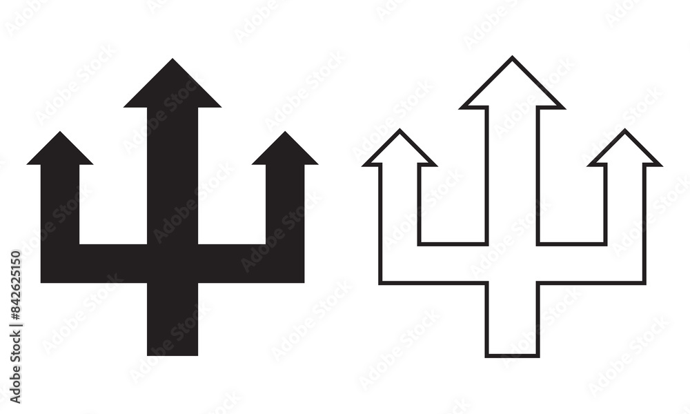 Three up arrows icon. Vector illustration. isolated on white background. Three up arrows icon. Vector illustration. isolated on white background.