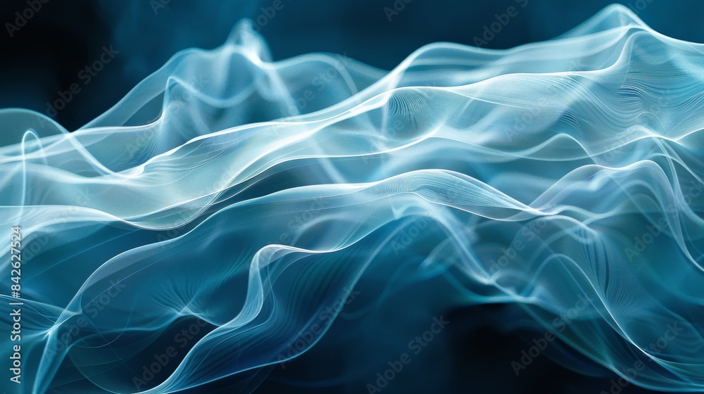 Fototapeta premium light blue wavy structure digitally made out of energy waves 