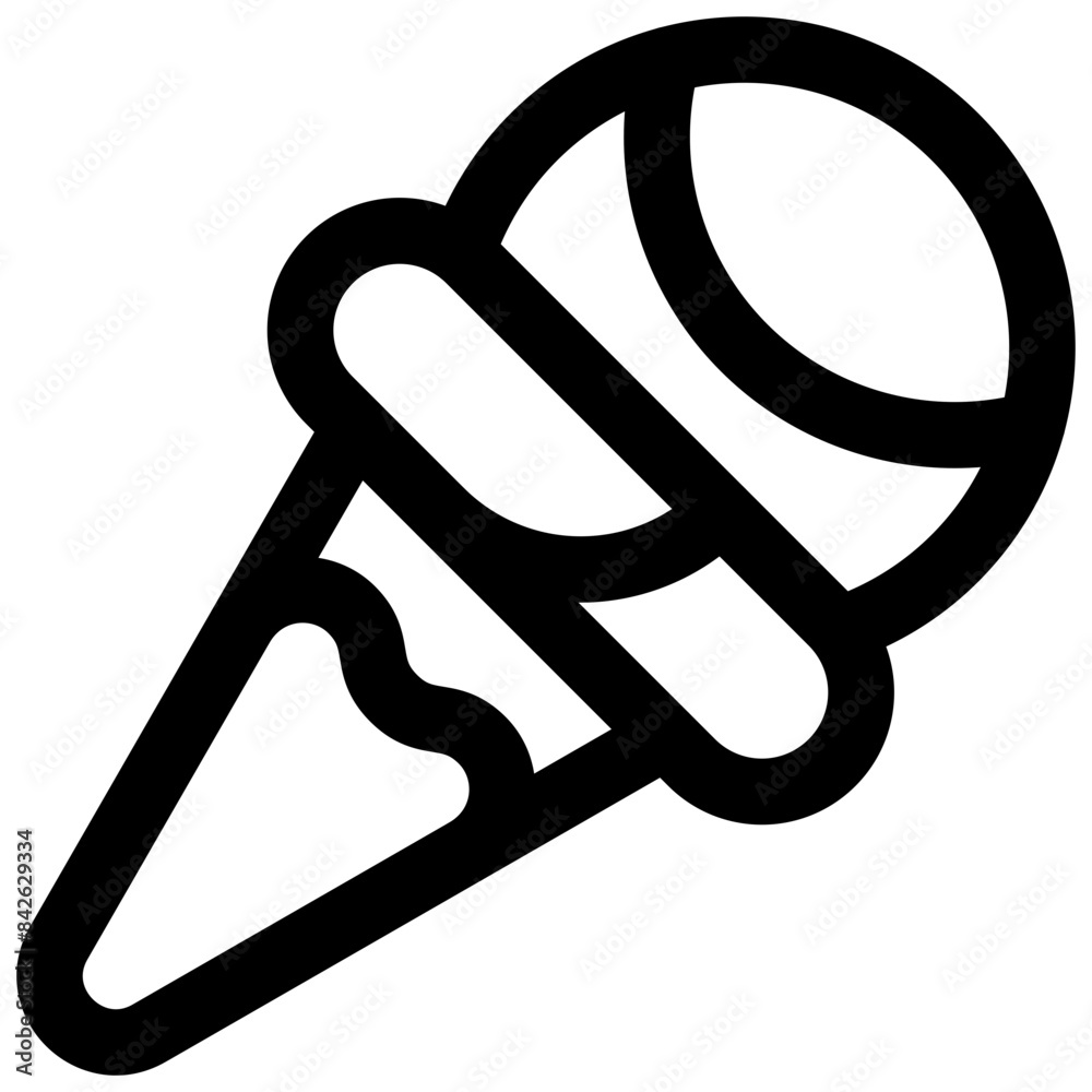 Chocolate dipped ice cream cone. Editable stroke vector icon. Chocolate dipped ice cream cone. Editable stroke vector icon.