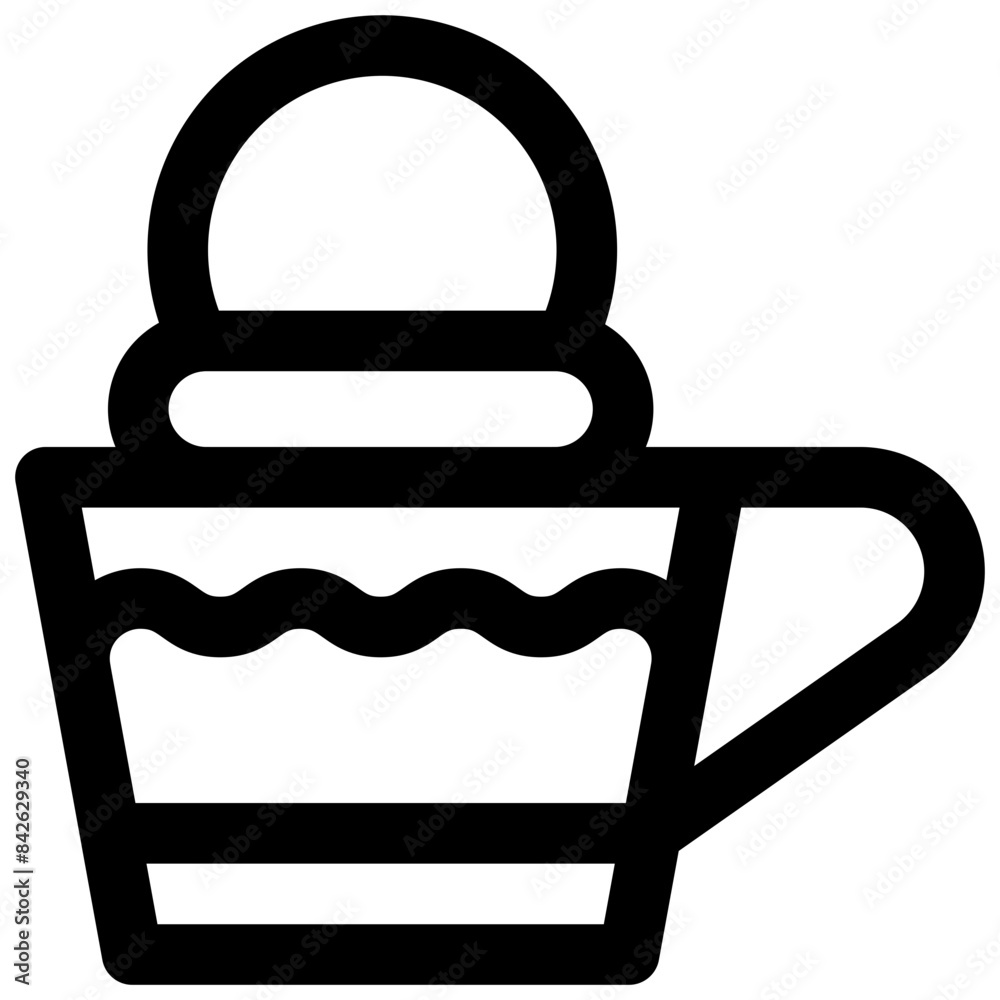 Affogato. Editable stroke vector icon.