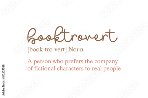 Book SVG T shirt design Booktrovert  photo