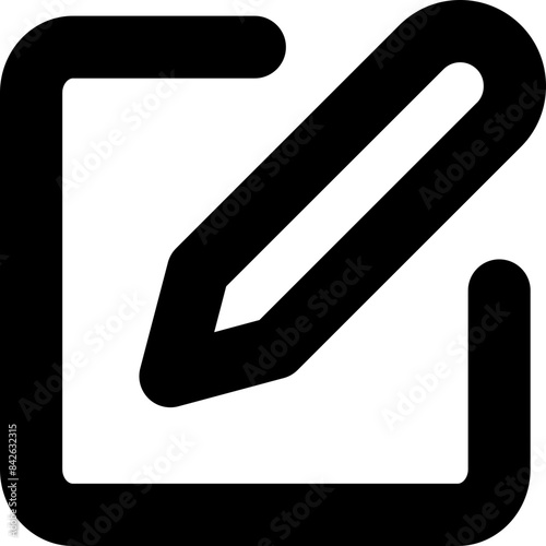 Black Edit Icon with Pencil
