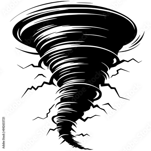 Silhouette of a deadly tornado