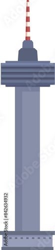 Illustration of the n seoul tower standing on a mountain peak, a popular tourist attraction