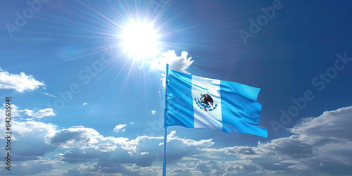 The Blue and White: The Flag of Guatemala as a Symbol of Justice and Truth - Picture the flag of Guatemala with its blue symbolizing the Pacific Ocean and the Atlantic Ocean, and white symbolizing pea photo