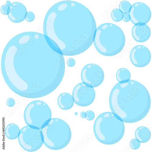 Bubbles cartoon illustration isolated on white background.