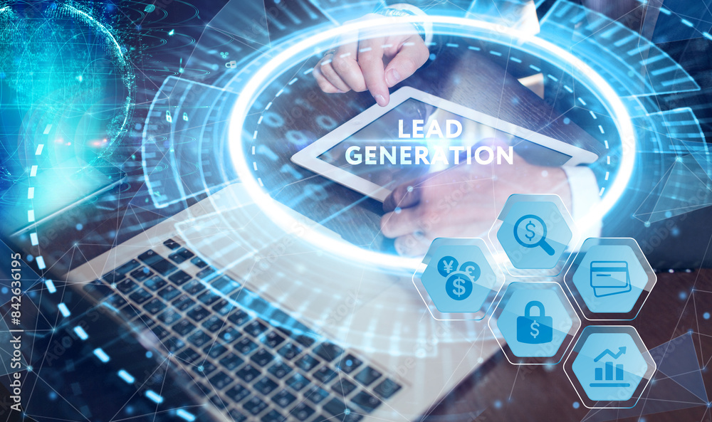 Lead Generation. Finding and identifying customers for your business products or services. Finance concept. Lead Generation. Finding and identifying customers for your business products or services. Finance concept.