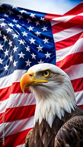 american eagle and flag