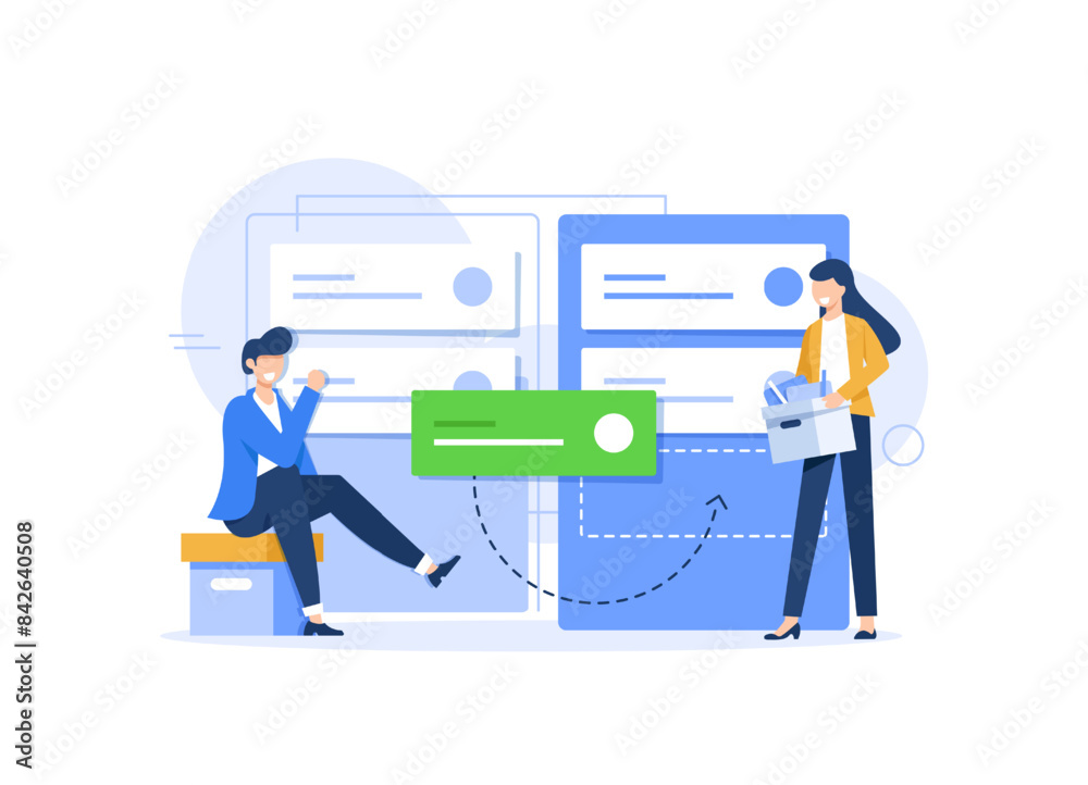 Month planning,to do list,time management,Plan fulfilled, task completed. Flat concept vector illustration Month planning,to do list,time management,Plan fulfilled, task completed. Flat concept vector illustration