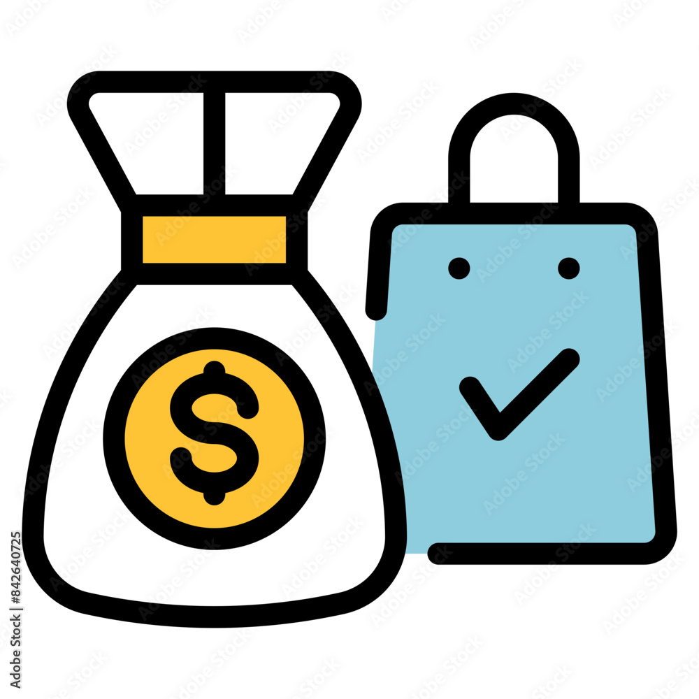 Sales enablemnet flat icon symbol sign from modern sale collection in  flat style full colour for mobile concept and web apps design. Business and marketing related vector line icon.