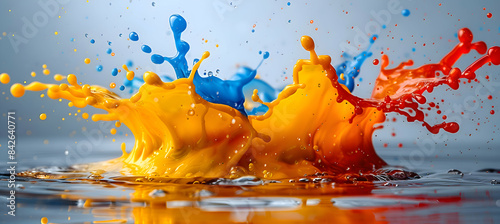 Captivating splashes of vivid colors isolated on a white background, creating a striking contrast