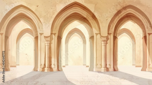 islamic archways, eid al - adha background, the interior of a mosque