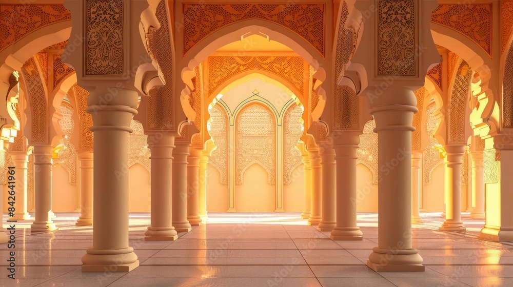 islamic archways, eid al - adha background, architecture, building, floor, no people, indoors, hd wallpaper