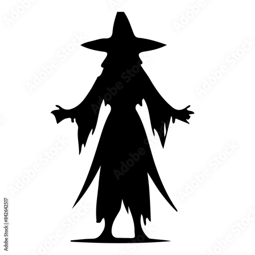 Witch Silhouette with Broom 