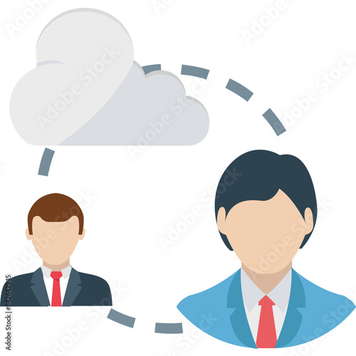Cloud Outsource Vector icon in Flat style 