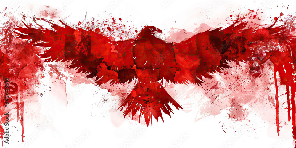 The Double-Headed Eagle: The Flag of Albania as a Symbol of Strength and Independence - Visualize the flag of Albania with its double-headed eagle, symbolizing the strength and independence of the Alb