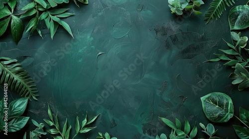 greenery, eid al - adha background with leaves and plants on a dark green background