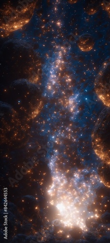 a close up of a galaxy with a bright light in the middle