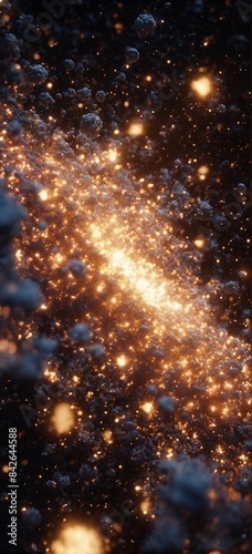 a close up of a cluster of stars in a dark space