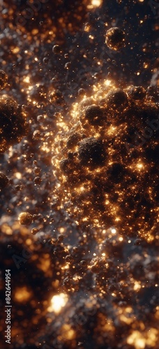 a close up of a cluster of stars in a dark space