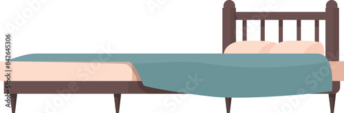 Inviting bed with a wooden frame, soft pillows, and a cozy blanket, perfect for creating a comfortable and relaxing atmosphere in any bedroom
