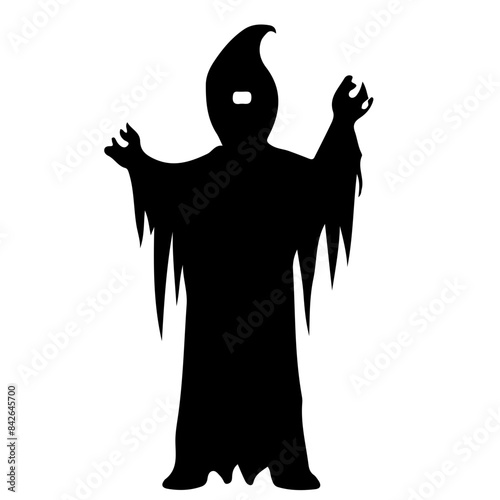 Witch Silhouette with Broom Vector