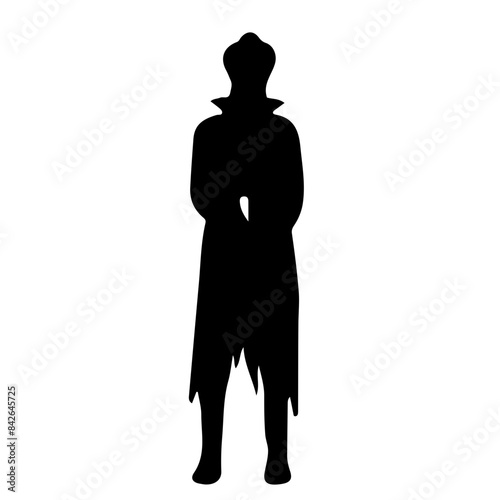 Witch Silhouette with Broom Vector