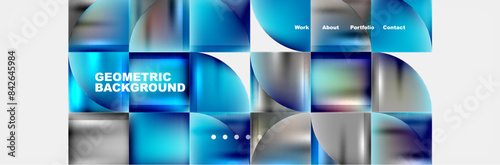 Circle triangle geometric web site page template. Vector Illustration For Wallpaper, Banner, Background, Card, Book Illustration, landing page