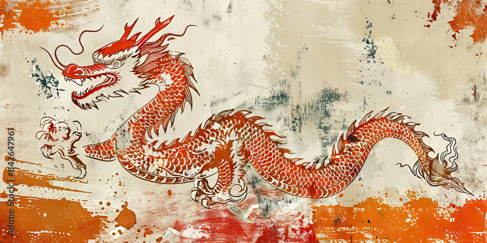 Obraz premium The Dragon: The Bhutanese Flag as a Symbol of Bhutan's Buddhist Heritage - Visualize the Bhutanese flag with its dragon, symbolizing Bhutan's Buddhist heritage and the protection of its people