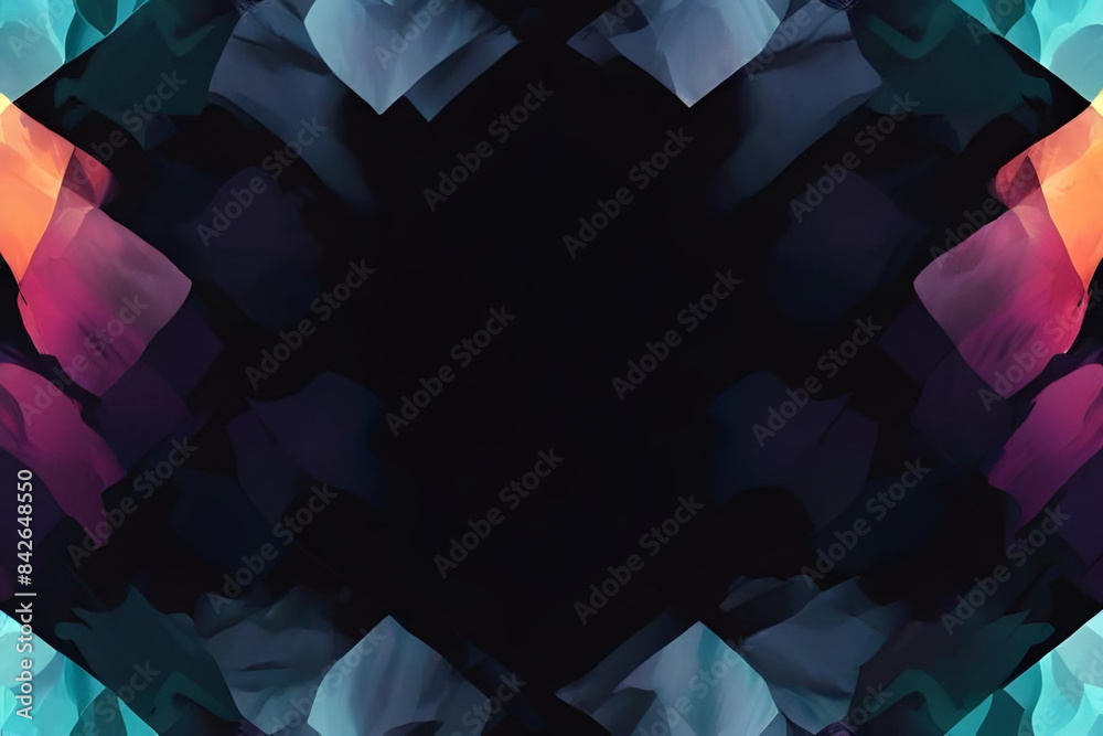 Obraz premium copy space in the middle of abstract colorful dark geometric background, empty copy space