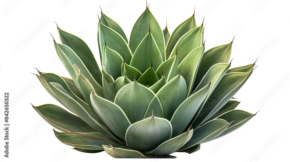 Fototapeta premium Bush Agave plants in the humid tropics on transparent background and clipping path.