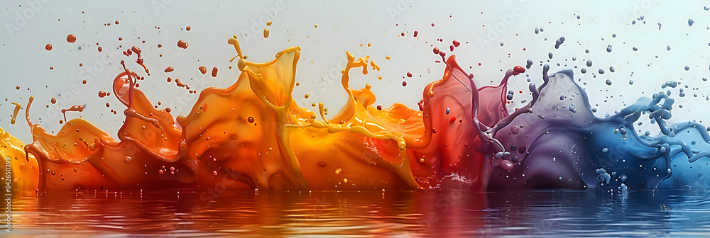 Dynamic and vivid color splashes isolated on a clean white background Dynamic and vivid color splashes isolated on a clean white background