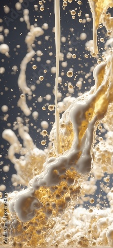 a close up of a liquid pouring from a faucet into a glass