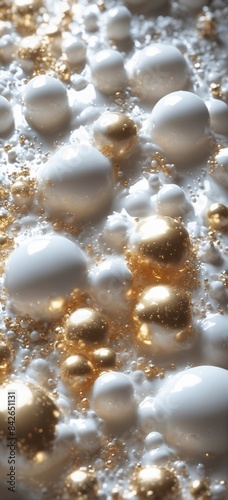 a close up of a bunch of bubbles in a bowl of water