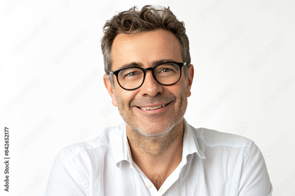 a man with glasses and a white shirt a man with glasses and a white shirt