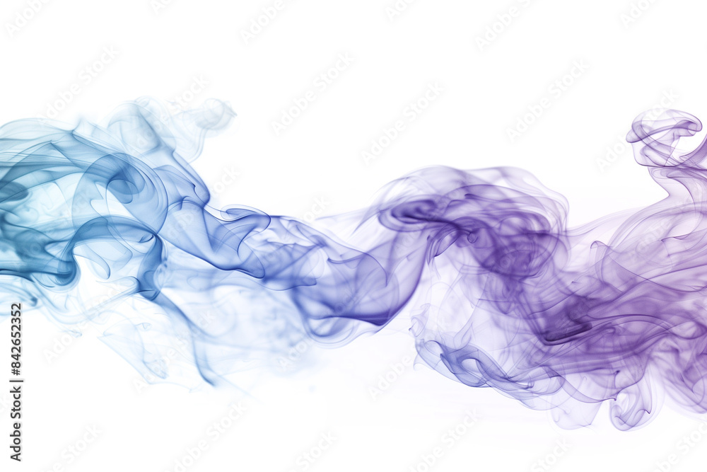 illustration of abstract blue and purple smoke on white background illustration of abstract blue and purple smoke on white background