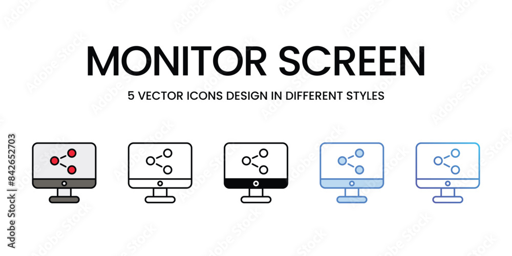 Monitor Screen icons vector set stock illustration. Monitor Screen icons vector set stock illustration.