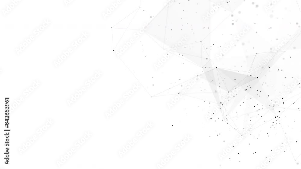 Abstract plexus mesh background with chaotically connected points and polygons flying in space. Digital data network connections. Futuristic technology loop Abstract plexus mesh background with chaotically connected points and polygons flying in space. Digital data network connections. Futuristic technology loop
