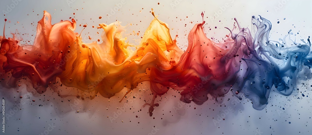 Dynamic splatters of vibrant colors against a pure white backdrop, visually stunning Dynamic splatters of vibrant colors against a pure white backdrop, visually stunning