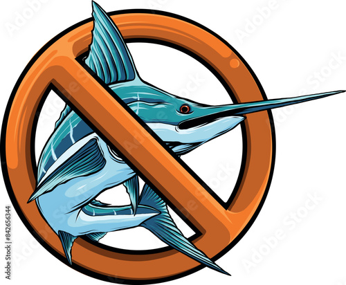 colored atlantic swordfish marlin vector illustration design