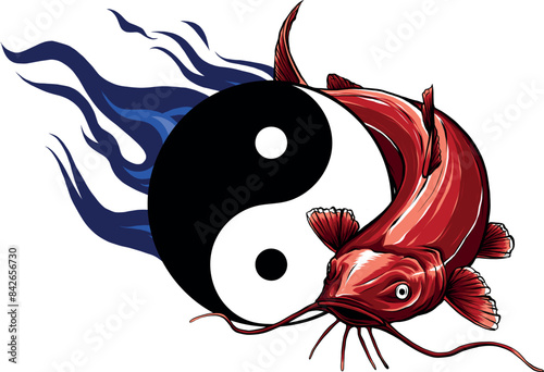 Cartoon of colored catfish vector illustration design