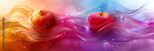 Elegant Abstract Apple Fruit Background With Shimmering Waves