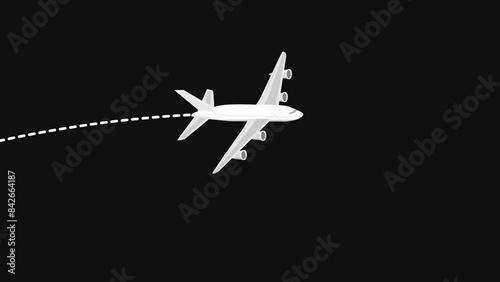 Airplane route. The plane hovered on the dotted line. the plane passed