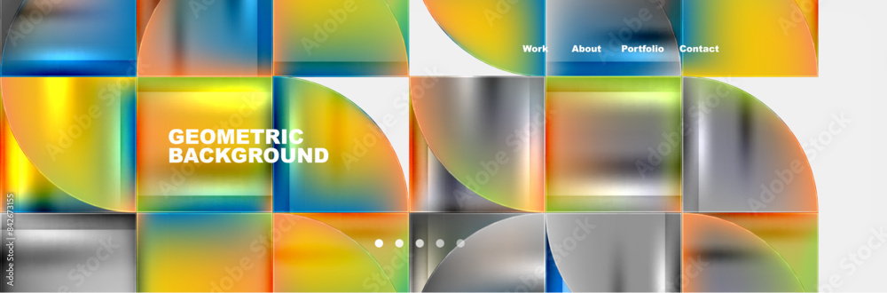 Round triangles and squares web site page template. Vector Illustration For Wallpaper, Banner, Background, Card, Book Illustration, landing page Round triangles and squares web site page template. Vector Illustration For Wallpaper, Banner, Background, Card, Book Illustration, landing page