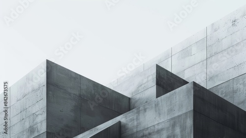 Minimalistic Abstract Architecture Desktop Wallpaper, Geometric Shapes, Monochromatic color, Modern Simplicity, landscape design, banner design, brochure, pattern design, web, wallpaper, background te