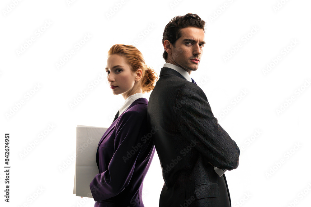 Duo in business attire with a serious edge Duo in business attire with a serious edge