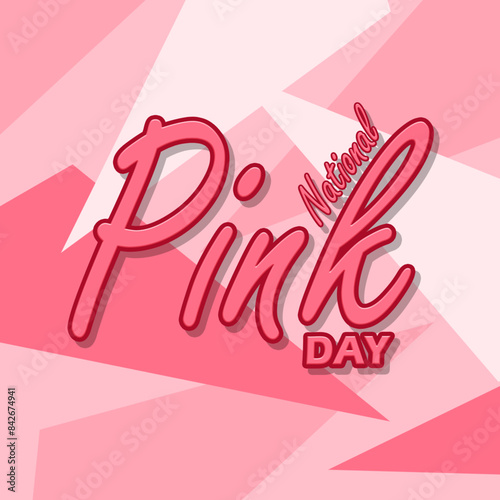 National Pink Day event banner.  Bold text on abstract pink background to celebrate on June 23rd