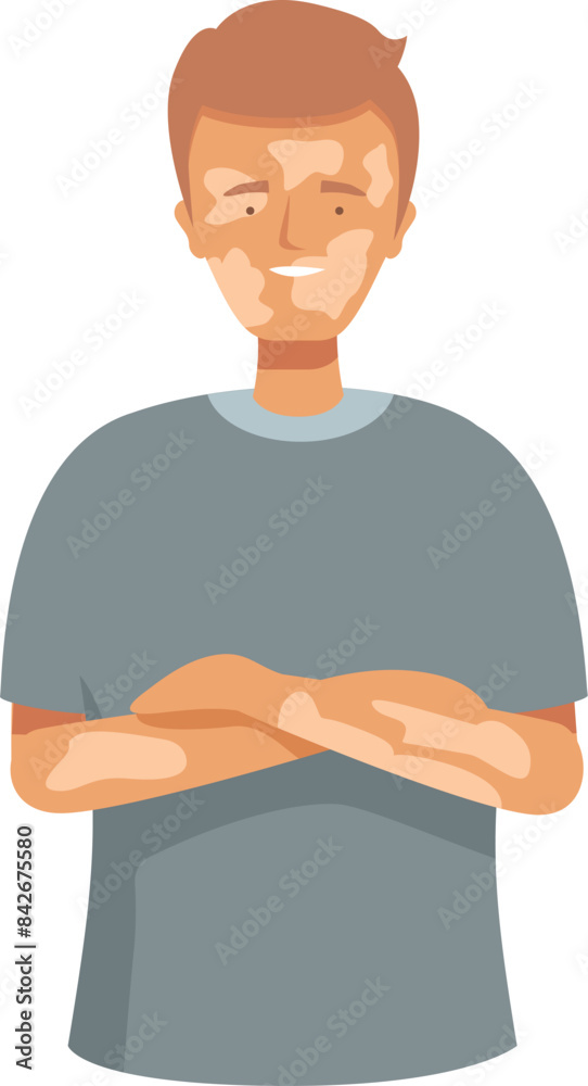 Portrait of a confident person with vitiligo, promoting self acceptance and challenging beauty standards Portrait of a confident person with vitiligo, promoting self acceptance and challenging beauty standards