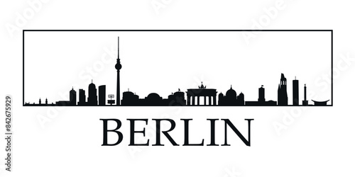The city skyline. BERLIN. Silhouettes of buildings. Vector on a white background